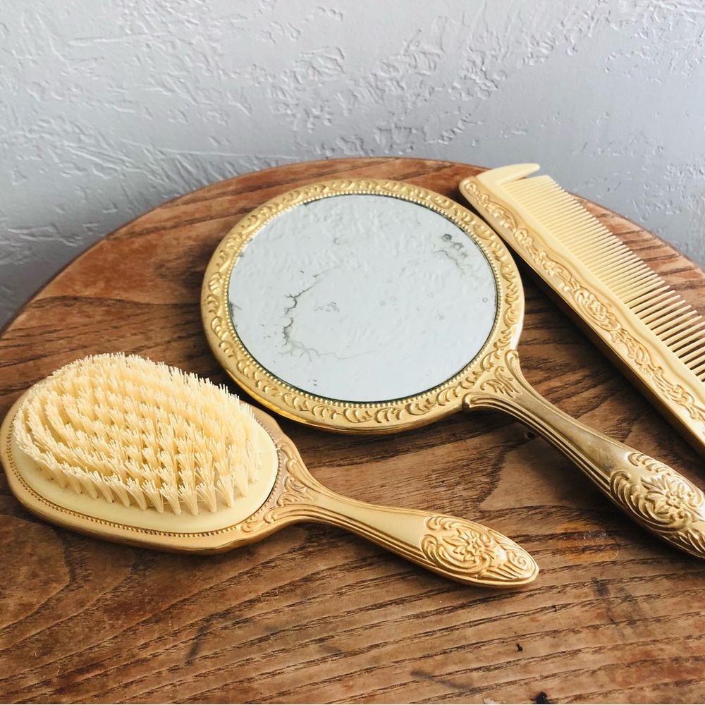 Vintage Brush, Comb and Mirror set